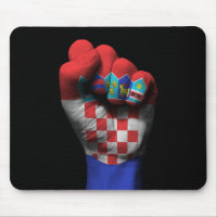 Raised Clenched Fist with Croatian Flag