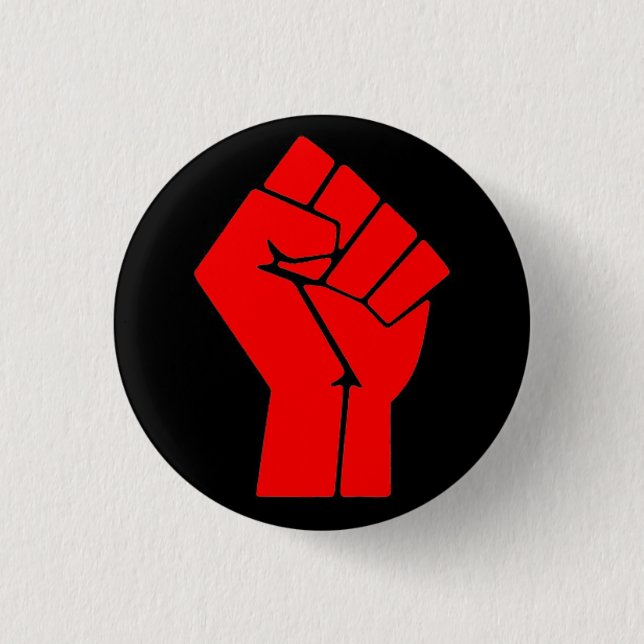 Raised Fist 3 Cm Round Badge (Front)