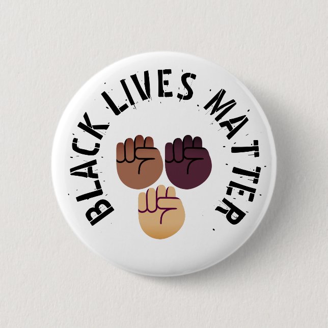 Raised Fist - Black Lives Matter 6 Cm Round Badge (Front)