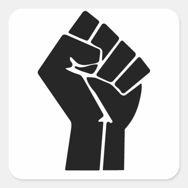 Raised Fist / Black Power Symbol Square Sticker (Front)