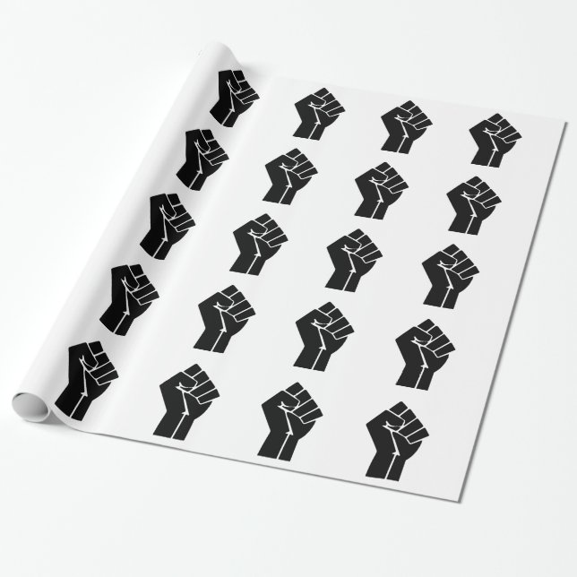 Raised Fist / Black Power Symbol Wrapping Paper (Unrolled)