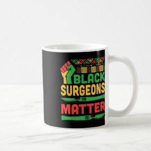 Raised Fist Heartbeat Black Surgeons Problem Healt Coffee Mug