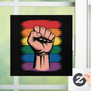 Raised Fist Pride Rainbow LGBTQ Support Rights