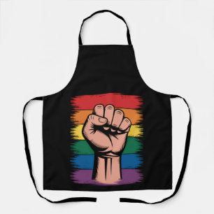 Raised Fist Pride Rainbow LGBTQ Support Rights Apron