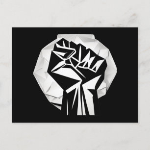 RAISED FIST SERIES - origami badge Postcard