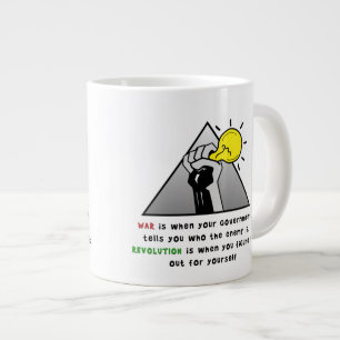 Raised fist solidarity against government tyranny large coffee mug