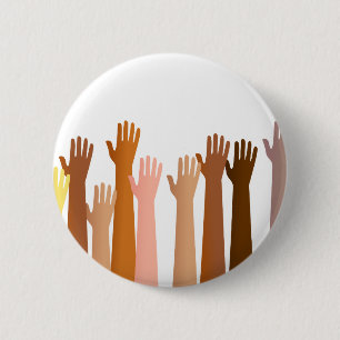 Raised Hands 6 Cm Round Badge