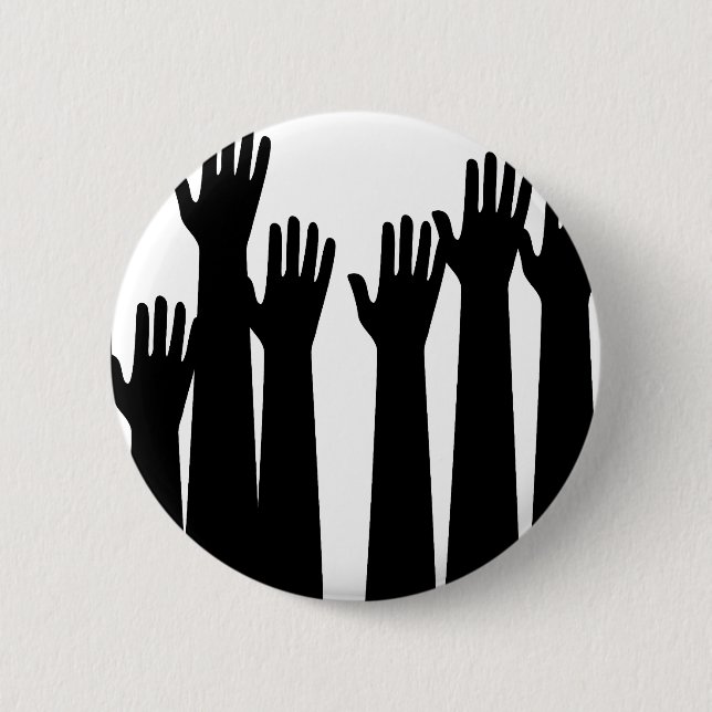 Raised Hands 6 Cm Round Badge (Front)
