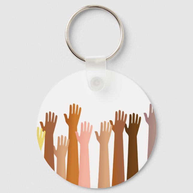 Raised Hands Key Ring (Front)