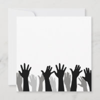 Raised hands silhouette, hand raising, protest