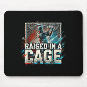 Raised In A Cage Baseball Training, Batting Cage D Mouse Pad