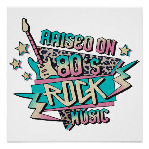 Raised on 80s Rock Music Poster