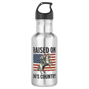 Raised On 90s Country Cowboy Western Shirt Design_ 532 Ml Water Bottle
