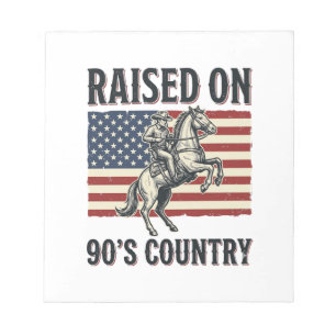 Raised On 90s Country Cowboy Western Shirt Design_ Notepad