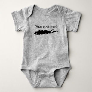 raised on an island Long Island New York Baby Bodysuit