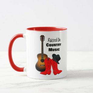 Raised on Country Music Cool Cowgirl Themed Mug