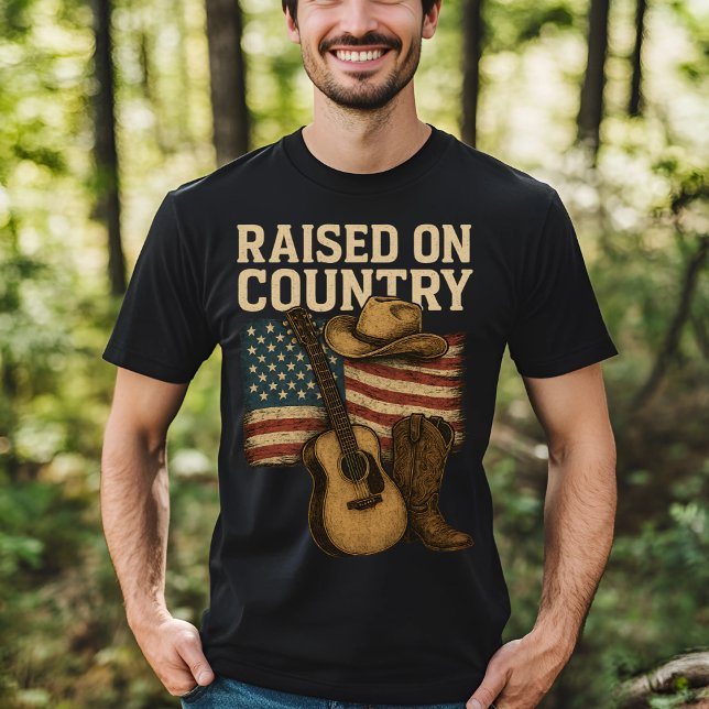 Raised on Country Music USA Western Style T-Shirt (Creator Uploaded)