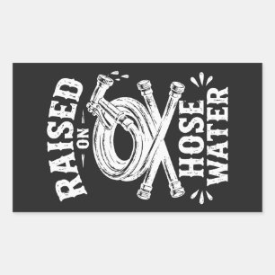 Raised on Hose Water Rectangular Sticker