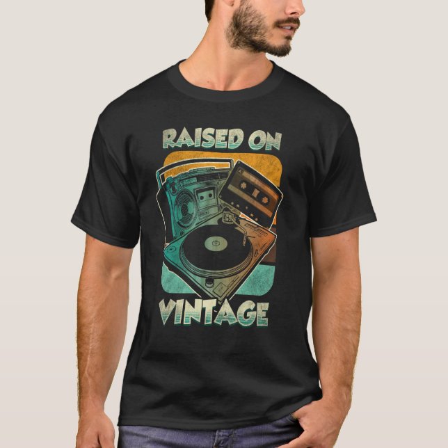 Raised On Vintage Trap Music Rap T-Shirt (Front)