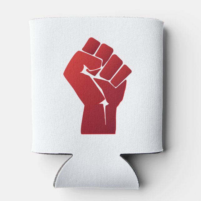 Raised Red Gradient Fist Can Cooler (Back)