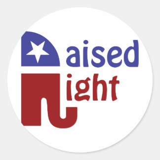 Raised Right Classic Round Sticker