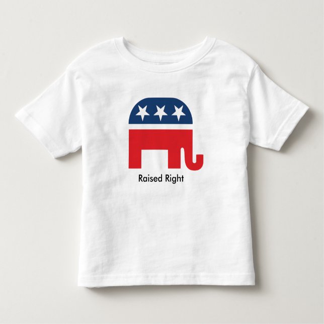 Raised Right Funny Republican Kids Youth Shirt (Front)