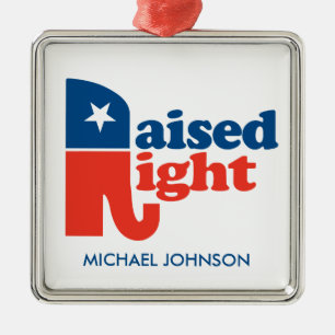 Raised Right - personalised Metal Tree Decoration