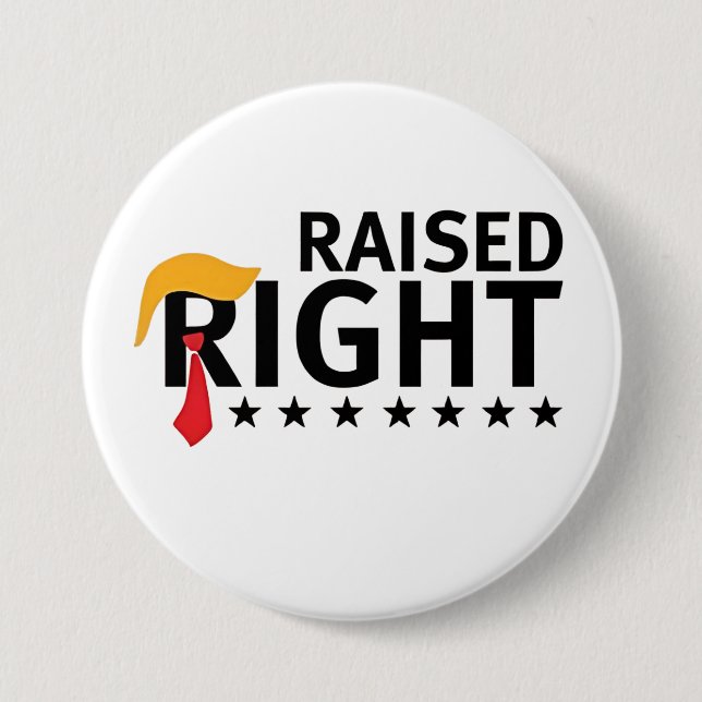 Raised Right Proud Maga Trump inauguration Day 7.5 Cm Round Badge (Front)
