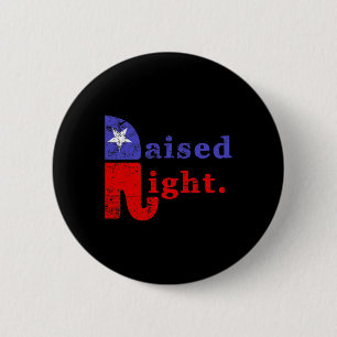 Raised Right Republican Elephant Retro Style Distr 6 Cm Round Badge