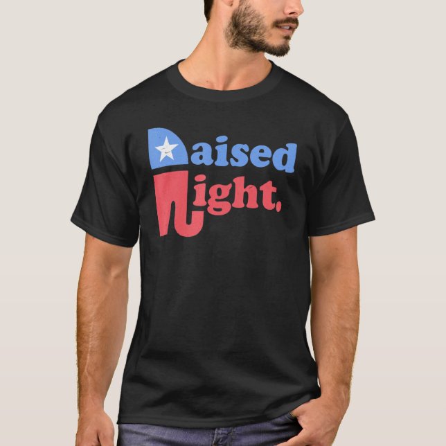 Raised Right Republican Elephant Retro Style Distr T-Shirt (Front)