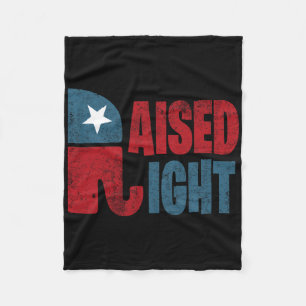 Raised Right Republican Elephant Vote Republican T Fleece Blanket