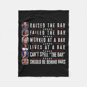 Raised The Bar Harris Failed Funny Trump Politicia Fleece Blanket