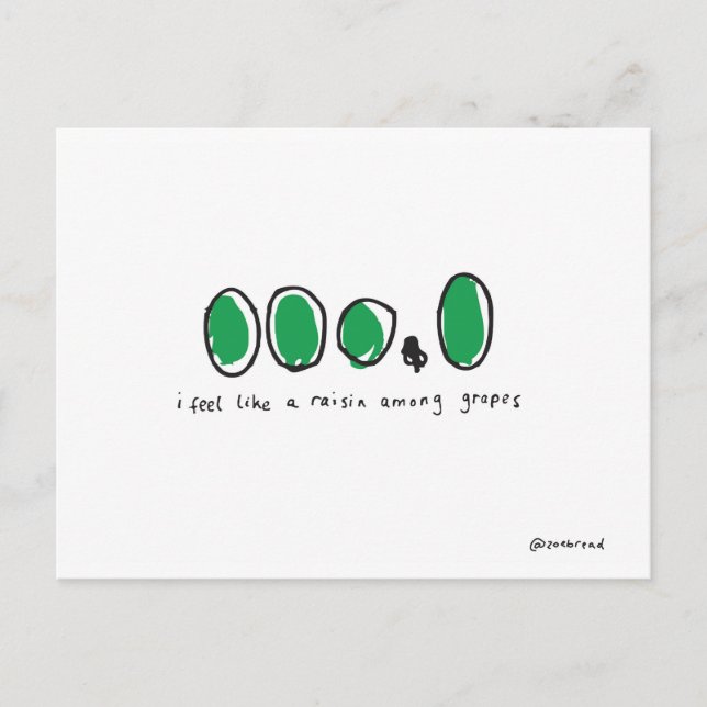 raisin among grapes postcard (Front)