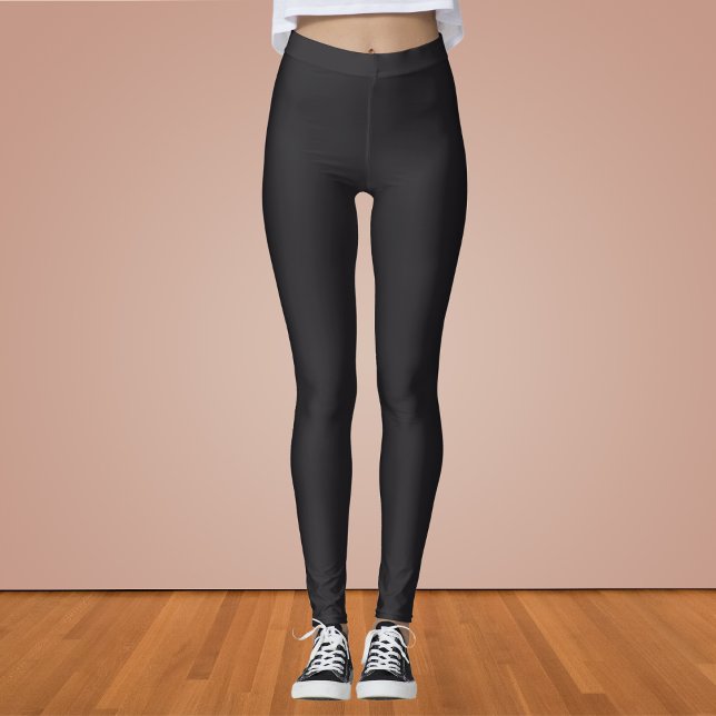Raisin Black Solid Color Leggings (Creator Uploaded)