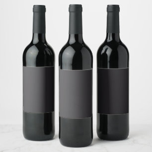 Raisin Black Solid Colour Wine Label