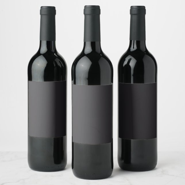 Raisin Black Solid Colour Wine Label (Bottles)