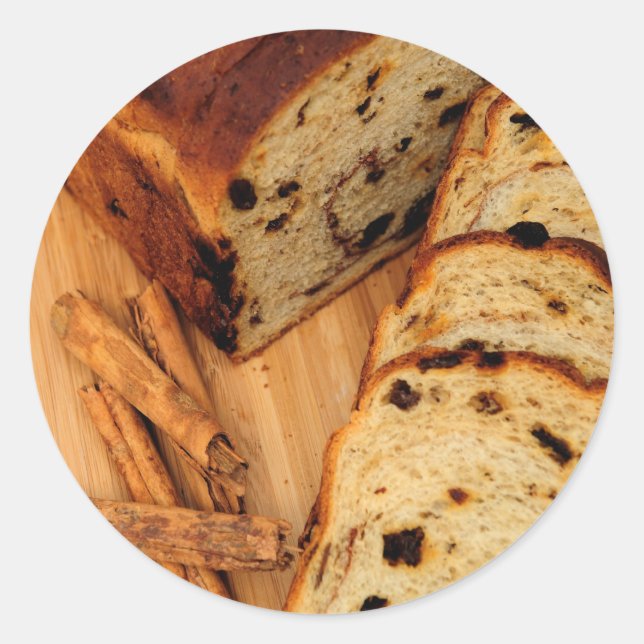 Raisin Bread And Cinnamon Classic Round Sticker (Front)