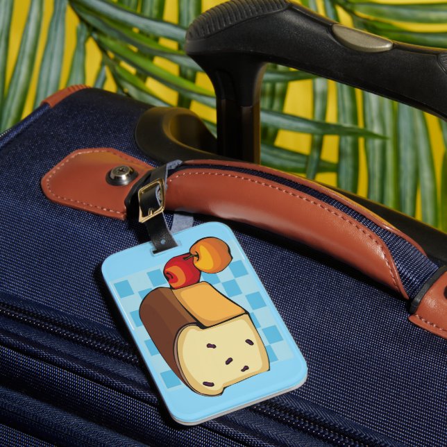 Raisin Bread Loaf and Red Apples Luggage Tag (Front Insitu 1)