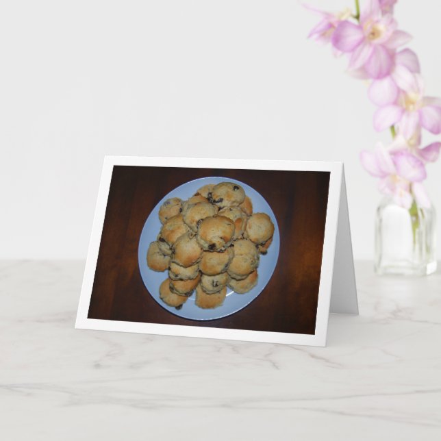 Raisin Scones on Plate Card (Orchid)