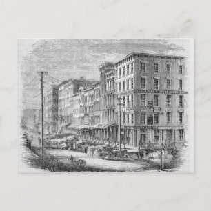 Raising a block of buildings in Chicago Postcard