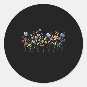 Raising A Wildflower Mom Matching Botanical _1  Classic Round Sticker