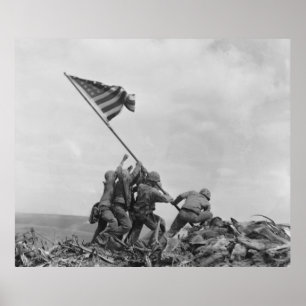 Raising American flag on Iwo Jima (1945) Poster