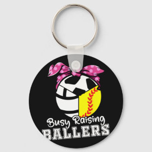 Raising Ballers - Funny Softball Volleyball Soccer Key Ring