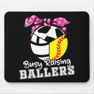 Raising Ballers - Funny Softball Volleyball Soccer Mouse Pad