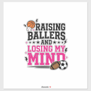 Raising Ballers Sports Mum Vintage T-Shirt Design