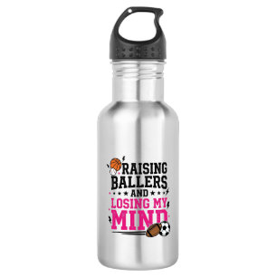 Raising Ballers Sports Mum Vintage T-Shirt Design 532 Ml Water Bottle
