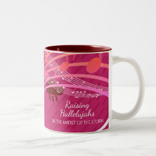RAISING HALLELUJAHS IN STORM Personalised PINK Two-Tone Coffee Mug