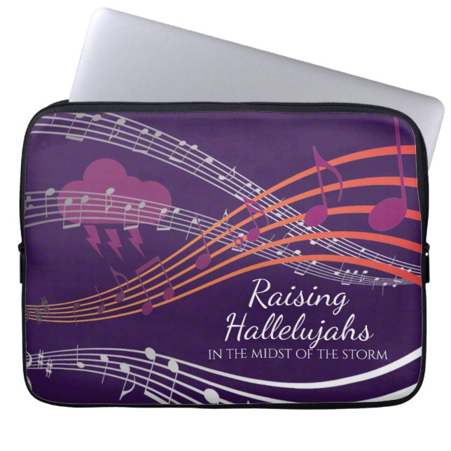 RAISING HALLELUJAHS IN STORM Personalised PURPLE Laptop Sleeve (Front)