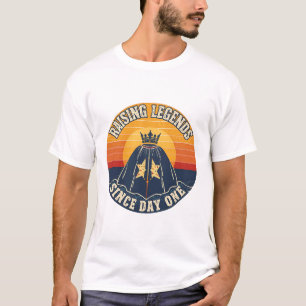 Raising Legends Since Day One  Retro Sunset Mom Su T-Shirt