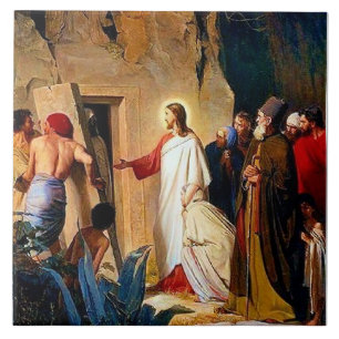 Raising of Lazarus, Carl Bloch, Ceramic Tile